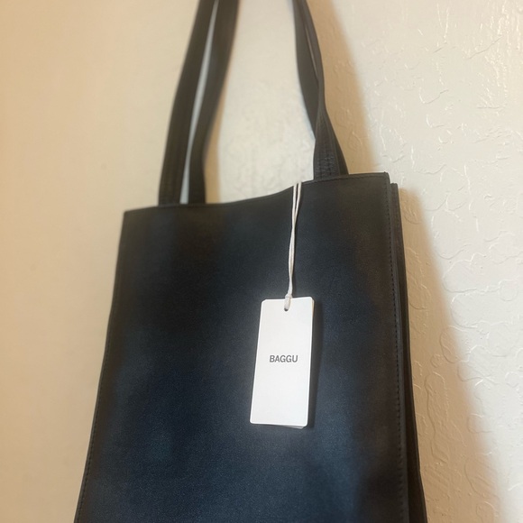 BAGGU Handbags - Baggu Black Leather Tote Bag